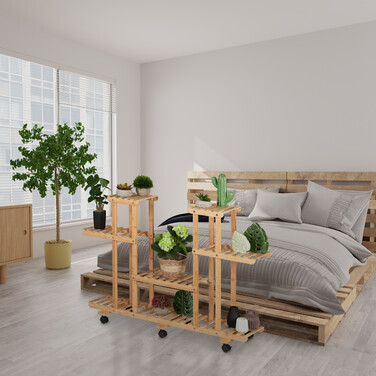 Relaxdays Полиця для рослин Бамбук 6 полиць