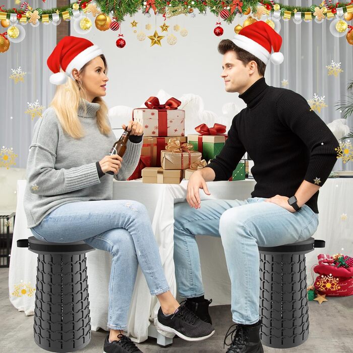 Зручний розкладний стілець Alevmoom з подушкою, телескопічний, для риболовлі та відпочинку на природі, чорний (50см, 450кг)