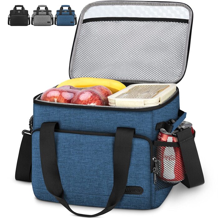 Термосумка Lubardy 15L/30L сіра/блакитна: велика, складана, водонепроникна для пікніка та обіду