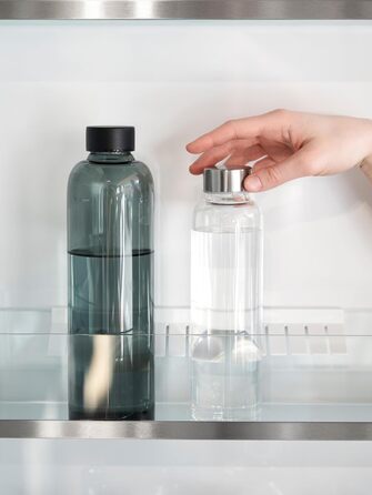 spottle Glass Water Bottle 1L - Glass Bottle in 500ml - 750ml or 1 Liter - Glass Water Bottle Suitable for Carbonated Drinks – Dishwasher-Safe & Leak-Proof Glass Drinking Bottle