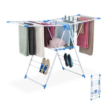 Relaxdays Clothes Drying Rack, Height Adjustable