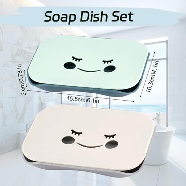 Набір з 2 мисок для мила з піддоном: милотримач для душу, мильниця для ванної кімнати та кухні