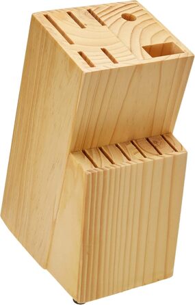 Amazon Basics Premium Knife Block Set - 9 Piece Black Kitchen Knife Set