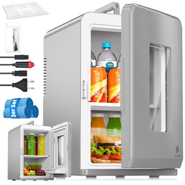 KESSER® Міні холодильник 2в1: охолодження та нагрівання, 15 літрів, портативний, AC/DC, 220-240V/12V, для авто, офісу, дому, кемпінгу