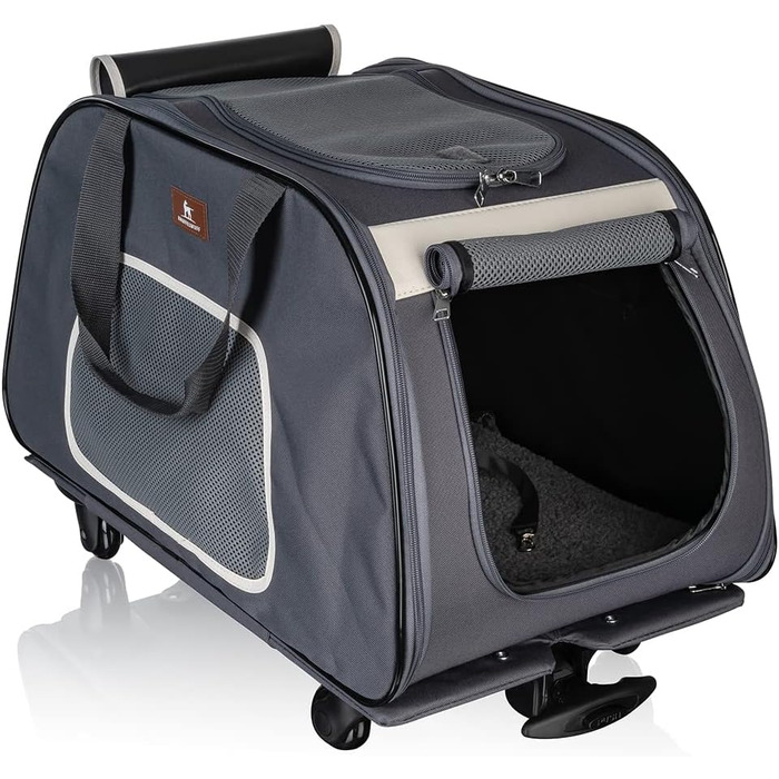 Транспортна сумка-тролей для собак Knuffelwuff, складна, на колесах, S, 56x35x33 см