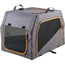 Складана переносна переносна собача будка HUNTER з алюмінієвим каркасом, сірого/помаранчевого кольору, S (91 x 61 x 58 см)