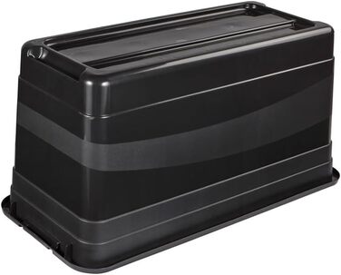 Keeeper Transport Container with Lid and Sliding Closure, Extra Stable, 79.5 x 39.5 x 40 cm, 83 l, Eckhart, Graphite-Grey, Graphite