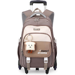 Шкільний рюкзак-роликовий для дівчаток-підлітків, 36L, зелений (коричневий)