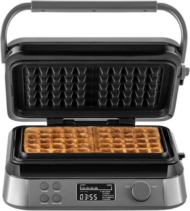KLAMER Heart-Shaped Waffle Maker, Heart-Shaped Waffles, 5 Settings, High-Quality Non-Stick Coating, Easy Cleaning, 1,000W, Black