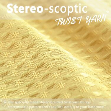 Штора для душу Waffelmuster, жовта, 183x183 см, поліестер, водонепроникна, міцна, для ванної кімнати