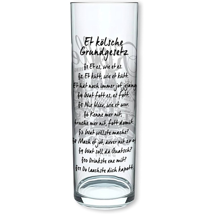 3forCologne Kölsch Glasses, 6-Pack, assorted colors, 0.2ml, Cologne Sticks with Basic Law, Beer Glasses, Drinking Glasses with Print. (MADE IN GERMANY), Size: 281 EU