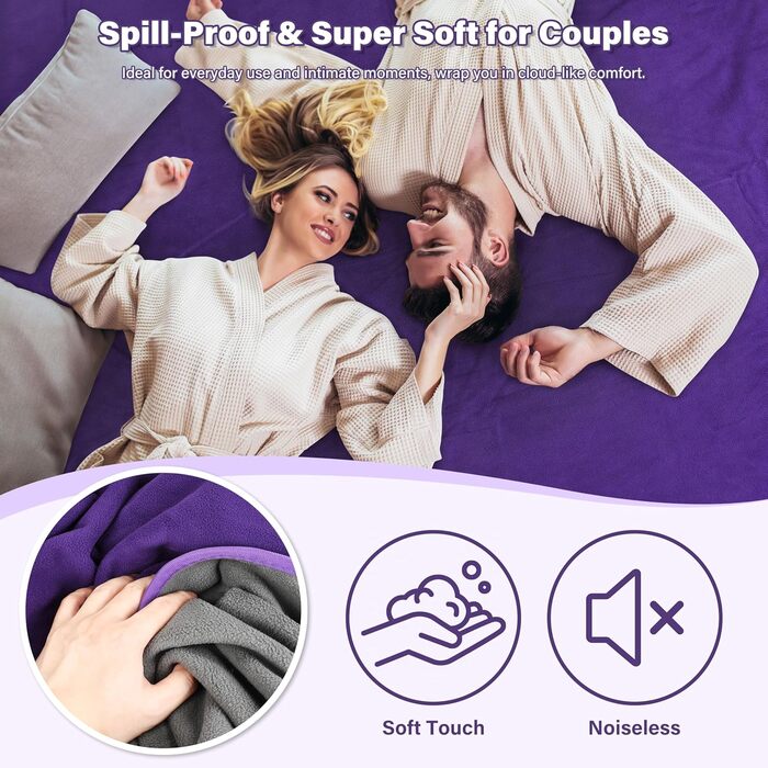 Водонепроникний плед для собак та котів, миючий, для подорожей, захисний, м'який, 125 x 75 см (203 x 152 см, фіолетовий/сірий)