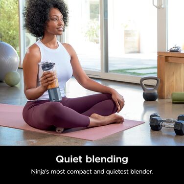 Ninja BC151WH Blast Portable Blender, cordless, 530 ml container, personal blender for shakes and smoothies, BPA-free, leak-proof lid and drinking spout, USB-C rechargeable, dishwasher-safe White/Opulent Garden