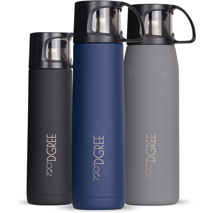 Термос 700 мл 'Follow' від 720°DGREE: ізольована фляга з нержавіючої сталі, витримує 12 годин гарячим та 24 години холодним, без BPA, витокозахисна, блакитний колір, матове покриття