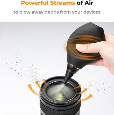 Набір для чищення фото- та відеокамер K&F Concept 10-в-1: об'єктиви, смартфони, сенсори. З мікрофіброю, повітряним насосом та рідиною для чищення.