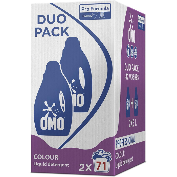 Рідкий пральний засіб Omo Professional Color для кольорових речей, універсальний, проти складних плям, 5 л (на 71 прання)