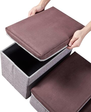 Сходинка для собак en.casa Vojens: 3-ступенева пандус для маленьких собак, котів, для ліжка та дивану, складна, 30 см висота, 75 x 40 x 30 см, коричневий/сірий