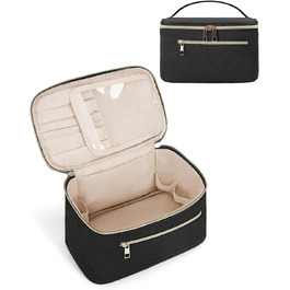 Косметичка для жінок, велика дорожня косметичка для макіяжу з відділенням для пензлів, органайзер, культурочка, шкіра PU, зелена (патент)