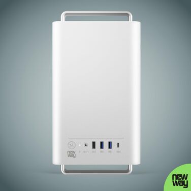 NEWWAY NC1 - Міні-ПК Tower у корпусі з металевою сіткою (білий) - Mini-ITX, Micro-ATX, ITX, USB Type-C, 9MM вентилятор