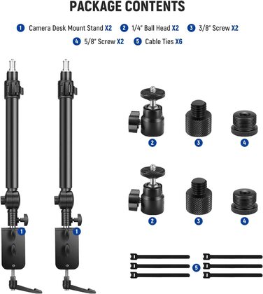 Тримач для камери NEEWER TL283 (ST-DR3560) - штатив для столу, мікрофонний важіль, підставка для DSLR, веб-камери, телефону, кільцеве світло