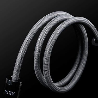 Сетевий кабель SKW Audiophile High End Schuko-вилка — гніздо для сабвуфера, підсилювача та AV-ресивера, 1м, сірий