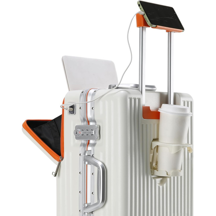 Чемодан ручної поклажі для весни/літа, відповідає вимогам авіакомпаній, з TSA-замком, 360° колесами, PC-корпусом та міцним алюмінієвим каркасом, підходить для розмірів 20'', 24'' та 26''