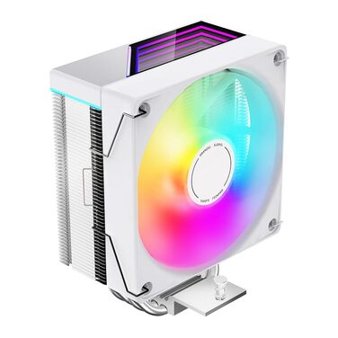 Охолоджувач CPU Jungle Leopard KF400X з LED підсвічуванням: 4 теплові трубки, 4PIN PWM вентилятор, сумісний з Intel LGA 2011/115X/1200/1366/1700/1851, AM4/AM5 (білий)