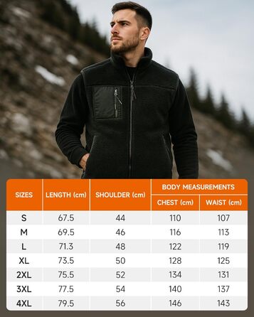 Обогреваемый жилет LABCOOL для мужчин и женщин - флисовый жилет з USB-живленням (10000mAh Powerbank), 6 зон обігріву, 3 температурні режими, машинне прання, XL, чорний