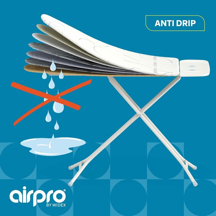 Airpro by Widex 6-layer ironing board cover for steam irons - XXL size, universal, max 137x48 cm - no more water under the ironing board - irons up to 50% faster - Made in Europe Circle Parts XXL