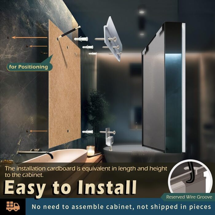 LED дзеркальна шафка для ванної кімнати KWW з підсвічуванням, регульованою температурою світла, протитуманним покриттям та USB роз'ємами (2 дверцята, 80x70 см, ліве кріплення)