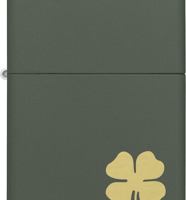 Запальничка Zippo Зелена, Чотирилистник, Матова, Кишенькова