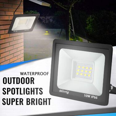 Bright LED Floodlight Outdoor, Warm White, Outdoor Floodlight, Super Bright 10000LM Floodlight, Outdoor Spotlight IP66 Waterproof, 3000K Outdoor Spotlight, Warm Searchlight for Garden, Garage, Yard (Warm White) (Warm White, 10W-NEW)