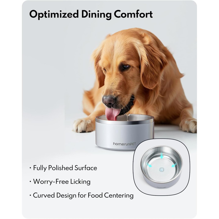 Миска для собак HomeRunPet з нержавіючої сталі з гумовим дном, подвійна ізольована миска для їжі, довговічна, придатна для миття в посудомийній машині, для малих, середніх та великих собак (сталево-блакитний, 1л)