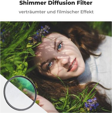 Фільтр Shimmer Diffusion K&F CONCEPT 49mm з оптичного скла з 18-шаровим покриттям Nano-Klear для відео та портретної зйомки
