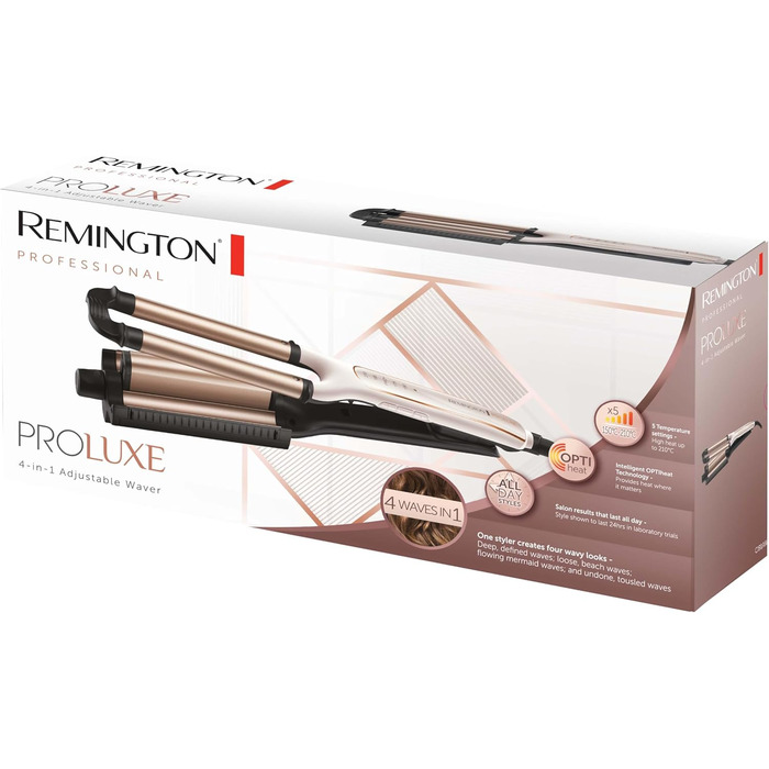 Випрямляч для волосся Remington ProLuxe 4-в-1 CI91AW: пляжні локони, мультистайлер, регулювання температури до 210°C