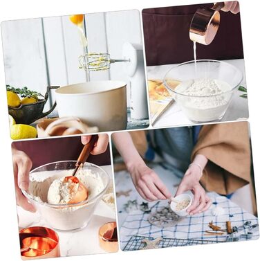 Measuring Cup Set 250 ml, 125 ml, 80 ml, 60 ml, Measuring Spoons for Baking, Rose Gold Stainless Steel for Home Use
