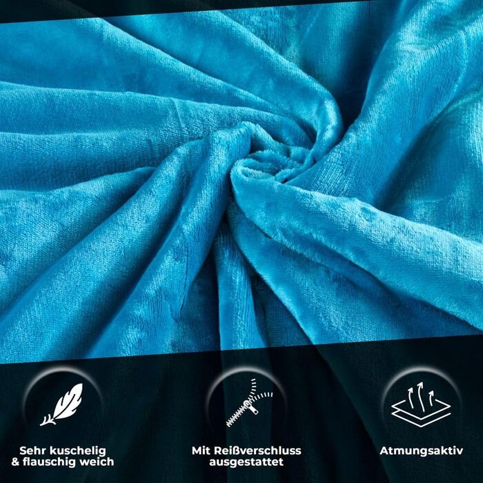 DreamHome Зимова двостороння плюшева постільна білизна 135x200 Nicky-Teddy Cashmere Touch Coral Fleece ковдра + наволочка 80x80, колір: (Petrol-cremeweiß)