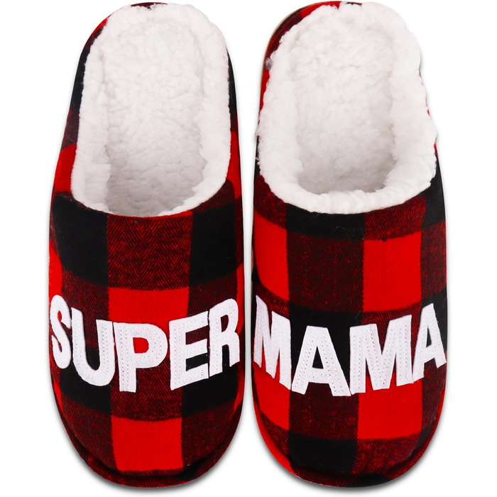 Тапочки жіночі зимові подарунок для жінок, теплі, м'які, з плюшу, антиковзкі, кумедні (40/41 EU, багато кольорів, Найкраща Мама)