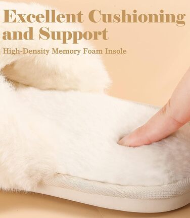 Тапочки жіночі Ankis з плюшу, теплі зимові, з перехресними ремінцями, з піною з пам'яті, відкриті пальці, жіночі пухнасті тапочки для дому та вулиці (білий, чорний, сірий, рожевий, верблюжий) 36/37 EU Білий