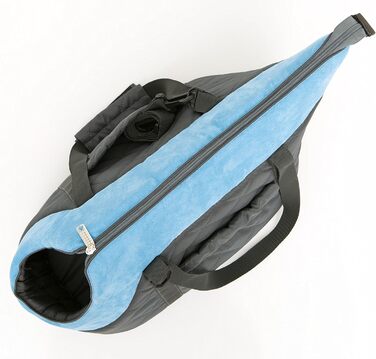 Сумка-переноска для собак та котів, рюкзак для маленьких та середніх тварин, 2-20 кг, сірий з блакитним (20x42x22 см)