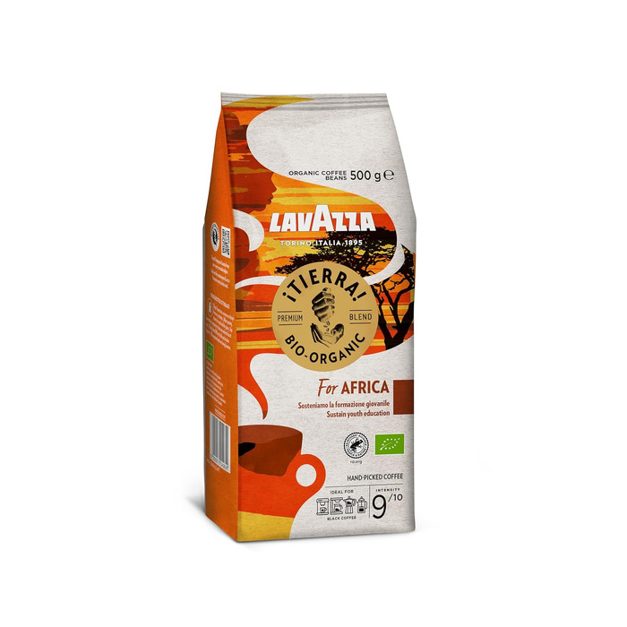 Кава в зернах Lavazza Tierra Africa, 100% біо-арабіка, легкого обсмаження для еспресо-машин, м'який фруктовий смак, 1 кг