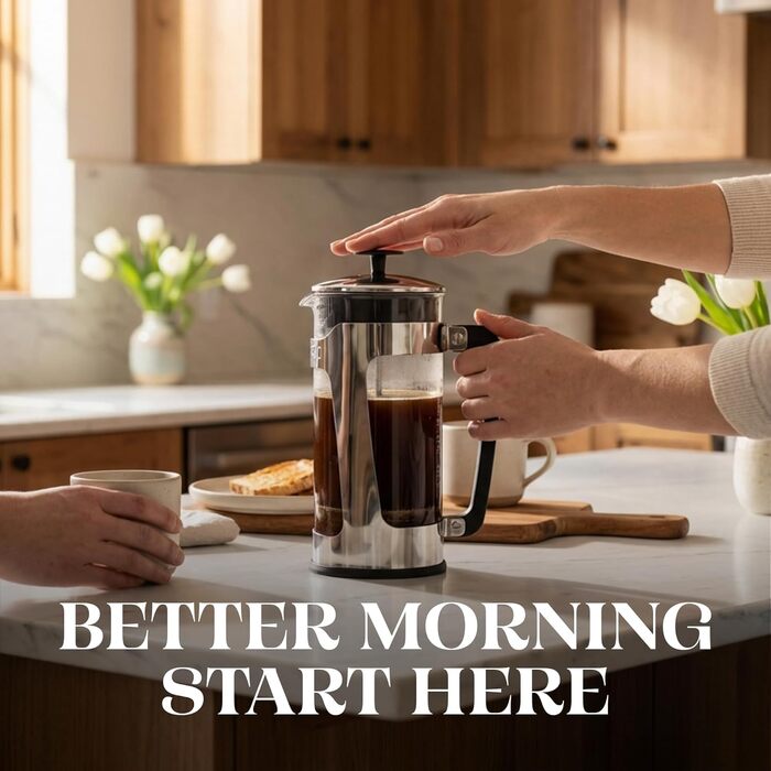 ESPRO P5 French Press: Френч-прес з подвійним мікрофільтром, 950 мл, Borosilikatglas