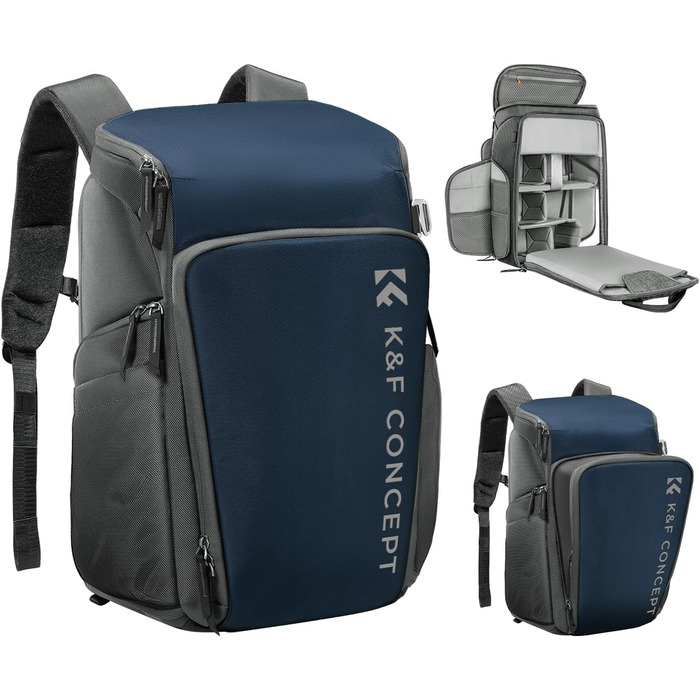 Рюкзак для фотокамери K&F Concept Alpha, 25L, чорний, з відділенням для 16-дюймового ноутбука, сумісний з Canon/Nikon/Sony/DJI Mavic