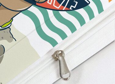 Комплект постільної білизни для дитячого ліжечка DJDEA 100x135 см - Динозаври, м'яка мікрофібра, 2 шт. (з наволочкою 40x60 см)