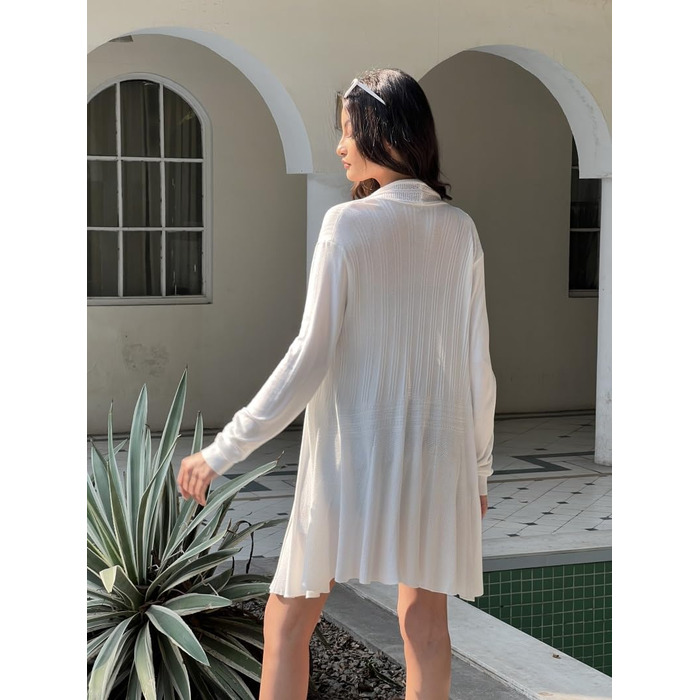 Жіночий легкий кардиган iClosam: стильний трикотажний пуловер з довгими рукавами для літа. Розмір XXL, колір білий