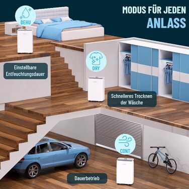 Noaton® DF 4115 WiFi: Зволожувач та очищувач повітря HEPA, 15л/24г, 5 режимів, тихий, з таймером, Wi-Fi, 3 роки гарантії, для приміщень до 50 м²