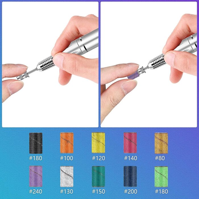 Набір свердл для нігтів Depvko 13 шт. (вольфрам карбід, кераміка, діамант) для манікюру та педикюру