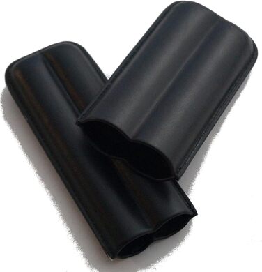 GERMANUS Cigarette Case - Leather Case for 2 Cigars in Black