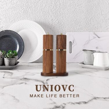 Набір для солі та перцю з дерева: млини з регулюванням помелу, лоток, акція Burlywood