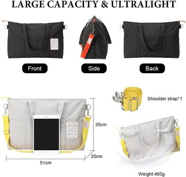 Спортивна сумка Flintronic для жінок, дорожня сумка-мішок, сумка на вихідні, дорожня сумка з чохлом для тележки, водонепроникна спортивна сумка, дорожня сумка, ручна поклажа для спорту, подорожей, літака (сіра)